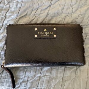Kate Spade Black Pebbled leather Wallet